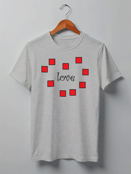 Заказать мужскую футболку в Москве. Футболка классическая Pixel love от skynatural - готовые дизайны и нанесение принтов.