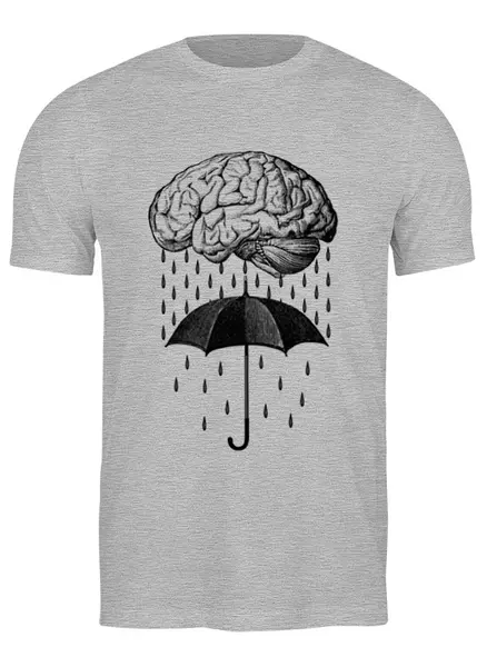 Заказать мужскую футболку в Москве. Футболка классическая Brain rain от geekbox - готовые дизайны и нанесение принтов.