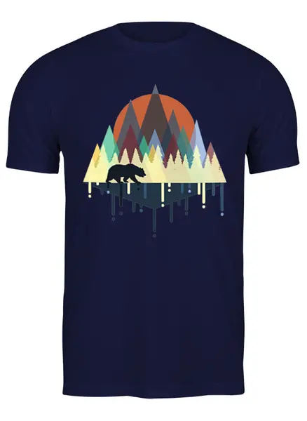 Заказать мужскую футболку в Москве. Футболка классическая Bear Here от oneredfoxstore@gmail.com - готовые дизайны и нанесение принтов.
