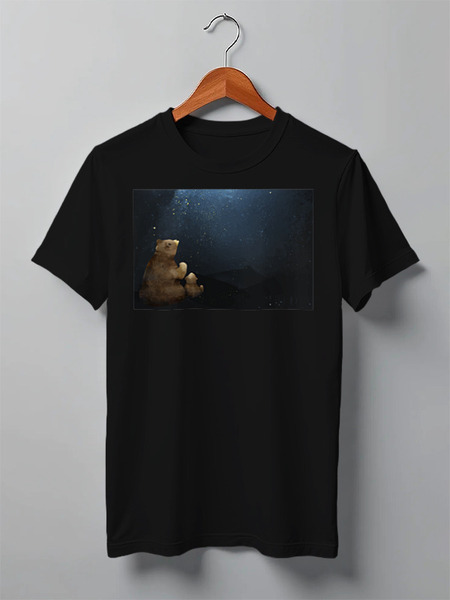 Заказать мужскую футболку в Москве. Футболка классическая Bear Here от oneredfoxstore@gmail.com - готовые дизайны и нанесение принтов.