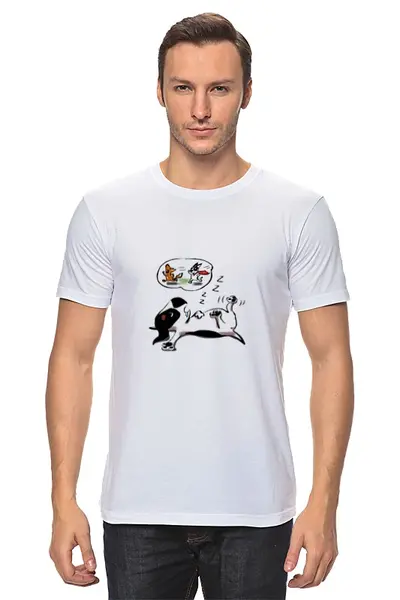 Заказать мужскую футболку в Москве. Футболка классическая Chilly the hunter от an2 - готовые дизайны и нанесение принтов.