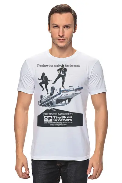 Заказать мужскую футболку в Москве. Футболка классическая The Blues Brothers от KinoArt - готовые дизайны и нанесение принтов.