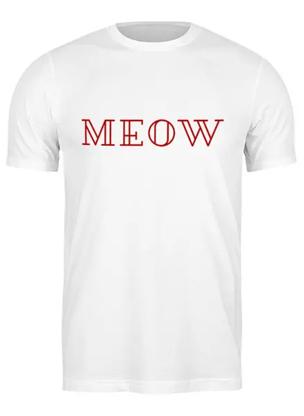 Заказать мужскую футболку в Москве. Футболка классическая Me/ow  от yummy boy - готовые дизайны и нанесение принтов.