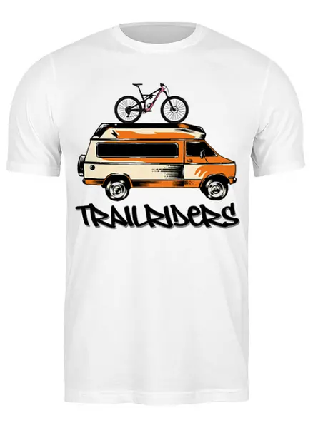 Заказать мужскую футболку в Москве. Футболка классическая Mountain Bike от oneredfoxstore@gmail.com - готовые дизайны и нанесение принтов.