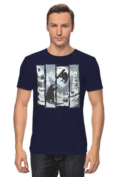 Заказать мужскую футболку в Москве. Футболка классическая Wild Snow от oneredfoxstore@gmail.com - готовые дизайны и нанесение принтов.