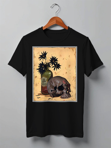 Заказать мужскую футболку в Москве. Футболка классическая Skull Art от Leichenwagen - готовые дизайны и нанесение принтов.