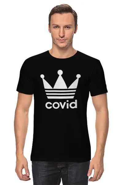 Заказать мужскую футболку в Москве. Футболка классическая Covid-19 от skynatural - готовые дизайны и нанесение принтов.