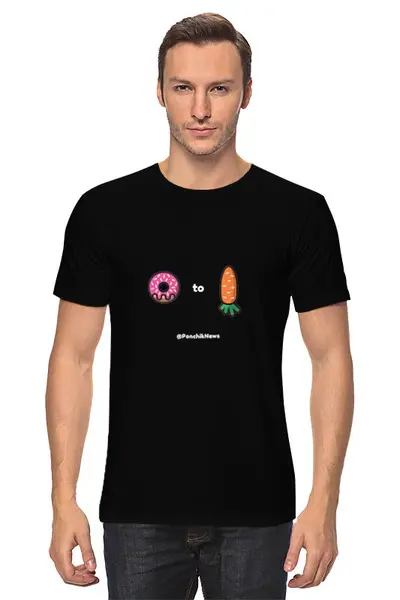 Заказать мужскую футболку в Москве. Футболка классическая Без названия от Пончик Ньюз - готовые дизайны и нанесение принтов.