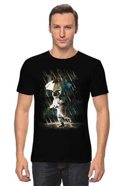 Заказать мужскую футболку в Москве. Футболка классическая Метеоритный дождь от printik - готовые дизайны и нанесение принтов.