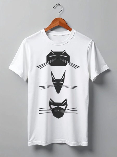 Заказать мужскую футболку в Москве. Футболка классическая Cats Here от oneredfoxstore@gmail.com - готовые дизайны и нанесение принтов.
