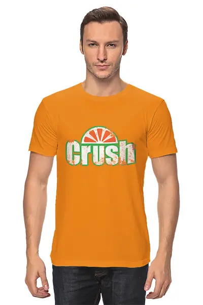 Заказать мужскую футболку в Москве. Футболка классическая Crush ретро от Павел Павел - готовые дизайны и нанесение принтов.