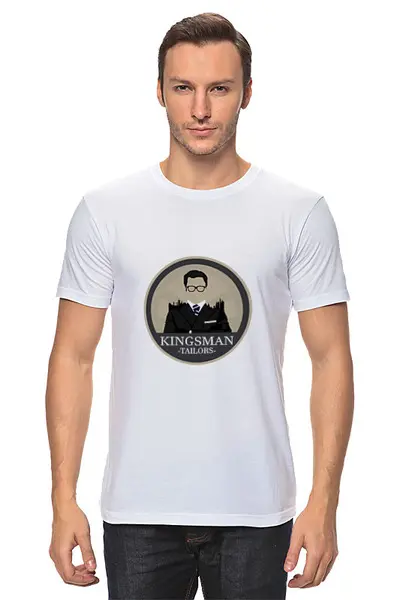 Заказать мужскую футболку в Москве. Футболка классическая Кингсман - Kingsman  от Ilya Morozov - готовые дизайны и нанесение принтов.