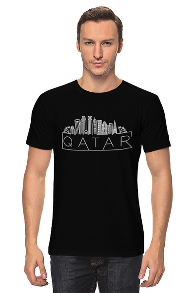 Заказать мужскую футболку в Москве. Футболка классическая Qatar от skynatural - готовые дизайны и нанесение принтов.