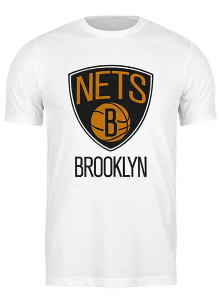 Заказать мужскую футболку в Москве. Футболка классическая Brooklyn Nets от Сергей Дульнев - готовые дизайны и нанесение принтов.