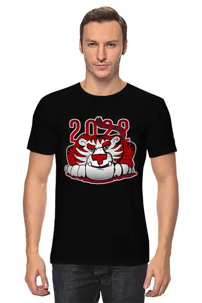 Заказать мужскую футболку в Москве. Футболка классическая Tiger 2022 от Макс ЧеГевара - готовые дизайны и нанесение принтов.