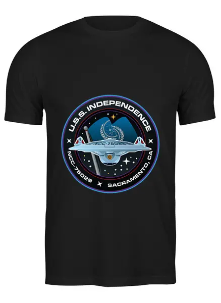 Заказать мужскую футболку в Москве. Футболка классическая Звёздный путь от cherdantcev - готовые дизайны и нанесение принтов.