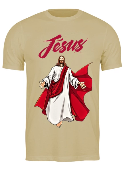 Заказать мужскую футболку в Москве. Футболка классическая Jesus Christ от Print design  - готовые дизайны и нанесение принтов.