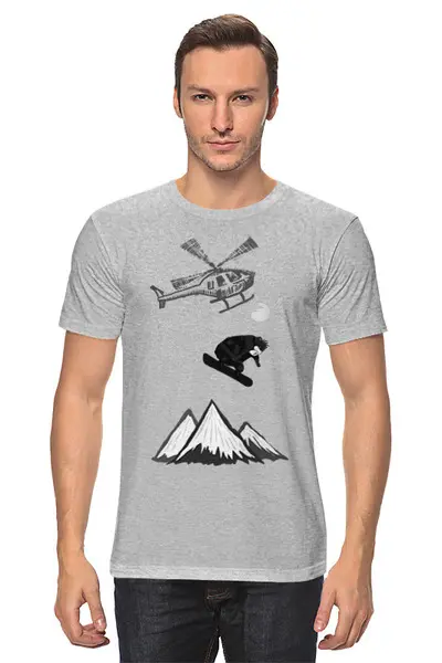 Заказать мужскую футболку в Москве. Футболка классическая Bad Bear Snowboarder от oneredfoxstore@gmail.com - готовые дизайны и нанесение принтов.