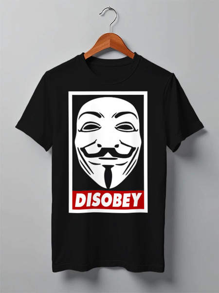 Заказать мужскую футболку в Москве. Футболка классическая Disobey от geekbox - готовые дизайны и нанесение принтов.