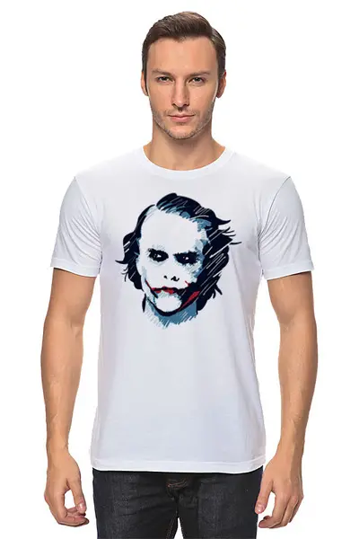 Заказать мужскую футболку в Москве. Футболка классическая Джокер от BAD OWL - готовые дизайны и нанесение принтов.