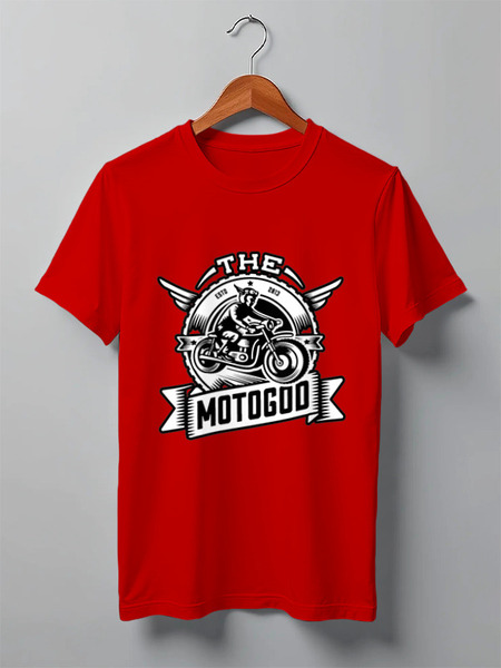 Заказать мужскую футболку в Москве. Футболка классическая The Motogod от direktar94 - готовые дизайны и нанесение принтов.