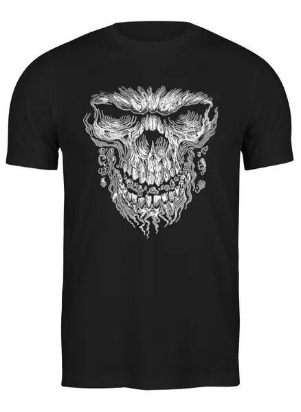 Заказать мужскую футболку в Москве. Футболка классическая Skull Art от Leichenwagen - готовые дизайны и нанесение принтов.