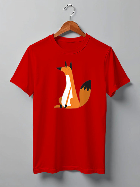Заказать мужскую футболку в Москве. Футболка классическая Fox Here от oneredfoxstore@gmail.com - готовые дизайны и нанесение принтов.