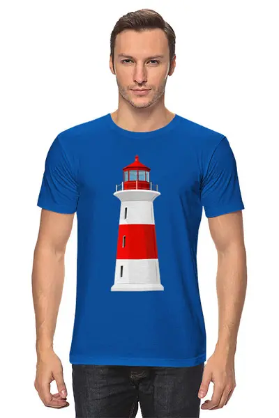 Заказать мужскую футболку в Москве. Футболка классическая Маяк  от T-shirt print  - готовые дизайны и нанесение принтов.