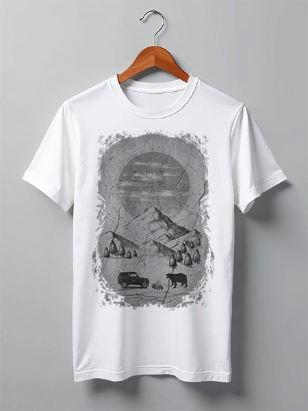 Заказать мужскую футболку в Москве. Футболка классическая Offroad Expedition от oneredfoxstore@gmail.com - готовые дизайны и нанесение принтов.