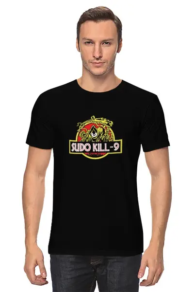 Заказать мужскую футболку в Москве. Футболка классическая SUDO KILL -9 от Иван Тужилкин - готовые дизайны и нанесение принтов.