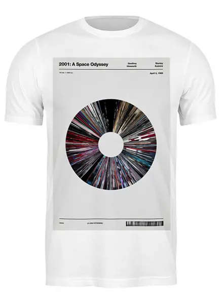 Заказать мужскую футболку в Москве. Футболка классическая Космическая одиссея 2001 / 2001: A Space Odyssey от kino.printio.ru - готовые дизайны и нанесение принтов.