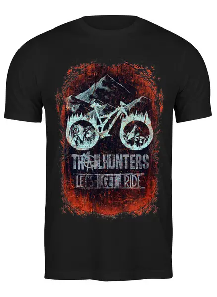 Заказать мужскую футболку в Москве. Футболка классическая Mountain Bike от oneredfoxstore@gmail.com - готовые дизайны и нанесение принтов.