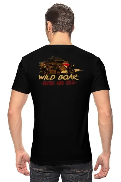 Заказать мужскую футболку в Москве. Футболка классическая Wild Boar от nonstop1899 - готовые дизайны и нанесение принтов.
