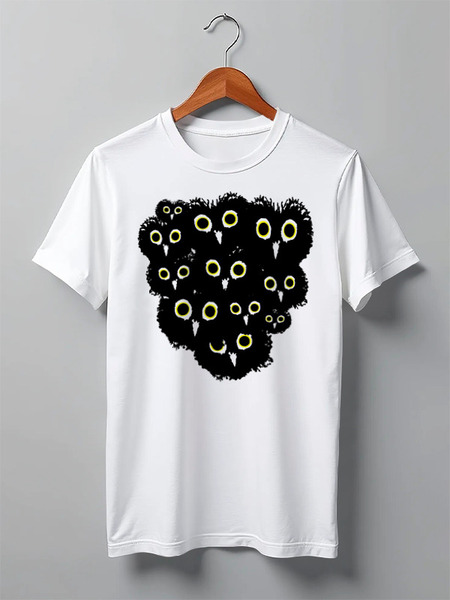Заказать мужскую футболку в Москве. Футболка классическая Owl Here от oneredfoxstore@gmail.com - готовые дизайны и нанесение принтов.