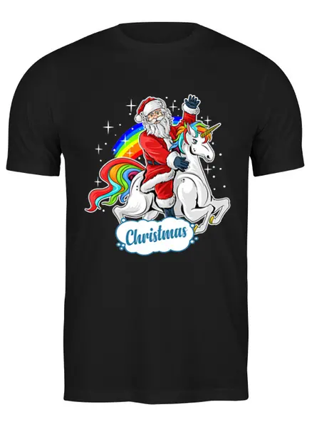 Заказать мужскую футболку в Москве. Футболка классическая Санта  от T-shirt print  - готовые дизайны и нанесение принтов.