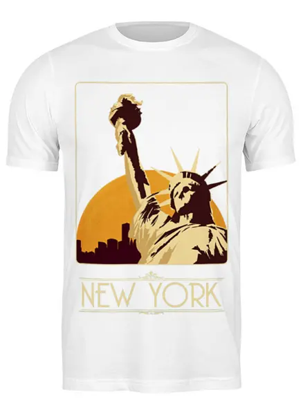 Заказать мужскую футболку в Москве. Футболка классическая New York от aleks_say - готовые дизайны и нанесение принтов.