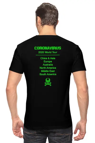 Заказать мужскую футболку в Москве. Футболка классическая coronavirus от Aleksey Melnick - готовые дизайны и нанесение принтов.