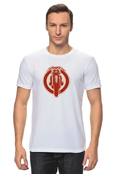 Заказать мужскую футболку в Москве. Футболка классическая Moto Retro Cafe от klip - готовые дизайны и нанесение принтов.