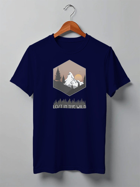 Заказать мужскую футболку в Москве. Футболка классическая Mountains от oneredfoxstore@gmail.com - готовые дизайны и нанесение принтов.