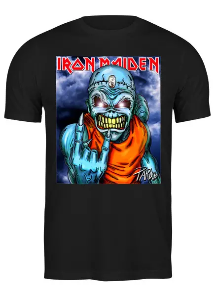 Заказать мужскую футболку в Москве. Футболка классическая Iron Maiden Band от Leichenwagen - готовые дизайны и нанесение принтов.