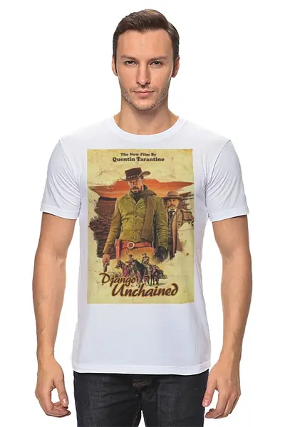 Заказать мужскую футболку в Москве. Футболка классическая Django Unchained от KinoArt - готовые дизайны и нанесение принтов.