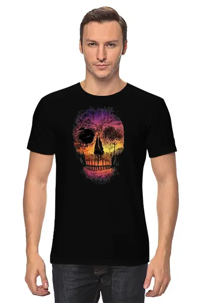Заказать мужскую футболку в Москве. Футболка классическая Skull Style от balden - готовые дизайны и нанесение принтов.