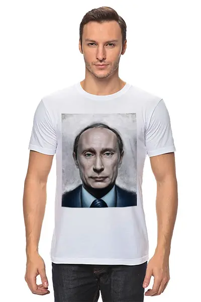 Заказать мужскую футболку в Москве. Футболка классическая путин от niggalay - готовые дизайны и нанесение принтов.