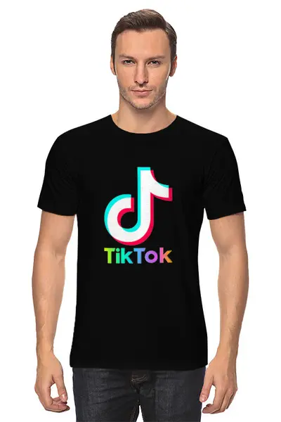 Заказать мужскую футболку в Москве. Футболка классическая TIK TOK (Tik Tok video) от vista12761@rambler.ru - готовые дизайны и нанесение принтов.