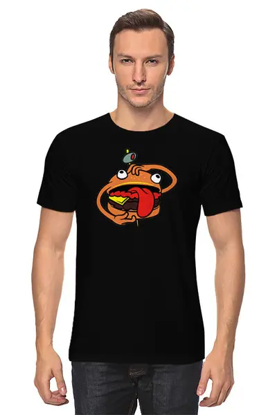Заказать мужскую футболку в Москве. Футболка классическая Бургермен от PrintGamer  - готовые дизайны и нанесение принтов.