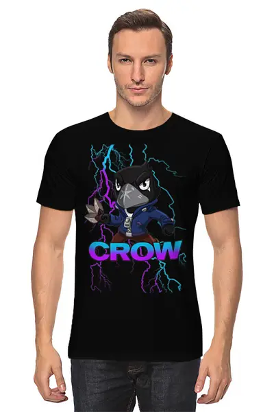 Заказать мужскую футболку в Москве. Футболка классическая Brawl Stars CROW от weeert - готовые дизайны и нанесение принтов.