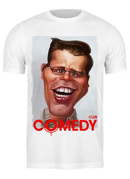 Заказать мужскую футболку в Москве. Футболка классическая Comedy Club от Leichenwagen - готовые дизайны и нанесение принтов.