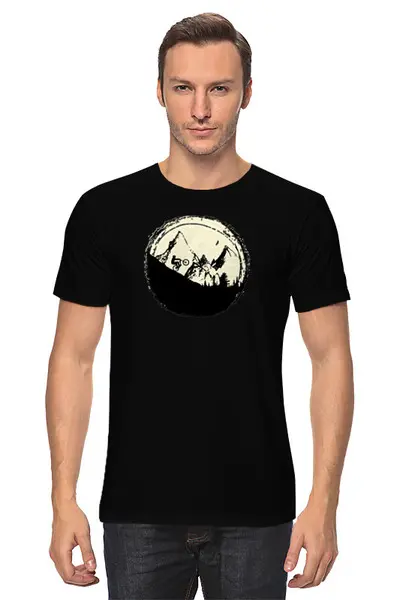 Заказать мужскую футболку в Москве. Футболка классическая Mountain Bike от oneredfoxstore@gmail.com - готовые дизайны и нанесение принтов.