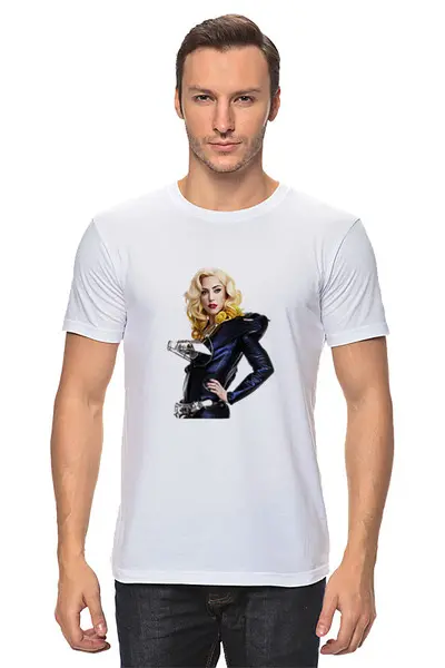 Заказать мужскую футболку в Москве. Футболка классическая LADY GAGA The Best от isa.m - готовые дизайны и нанесение принтов.