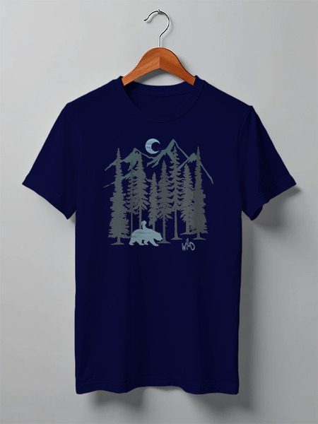 Заказать мужскую футболку в Москве. Футболка классическая Bear Here от oneredfoxstore@gmail.com - готовые дизайны и нанесение принтов.